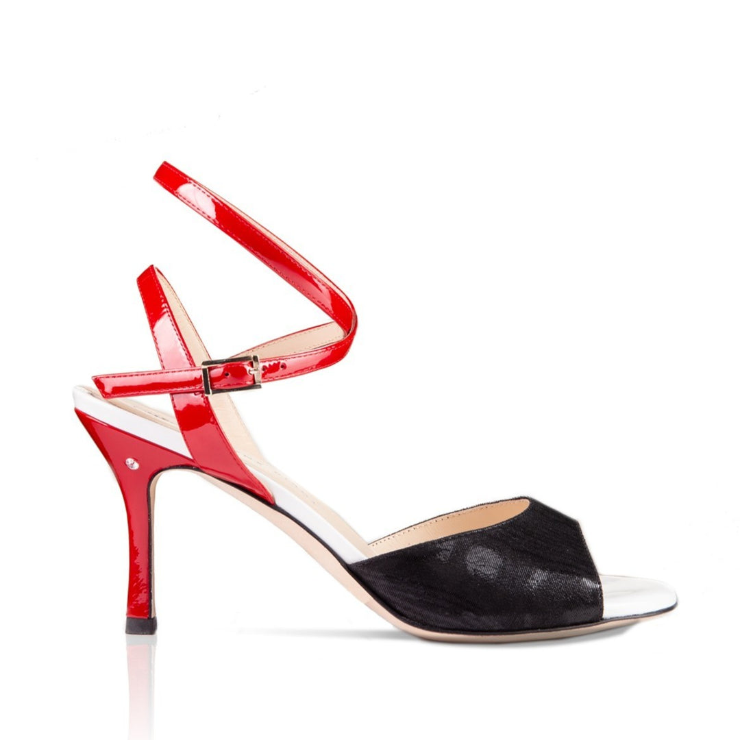 Cherie / Red, Black & White-Madame Pivot- Axis Tango - Best Tango Shoes