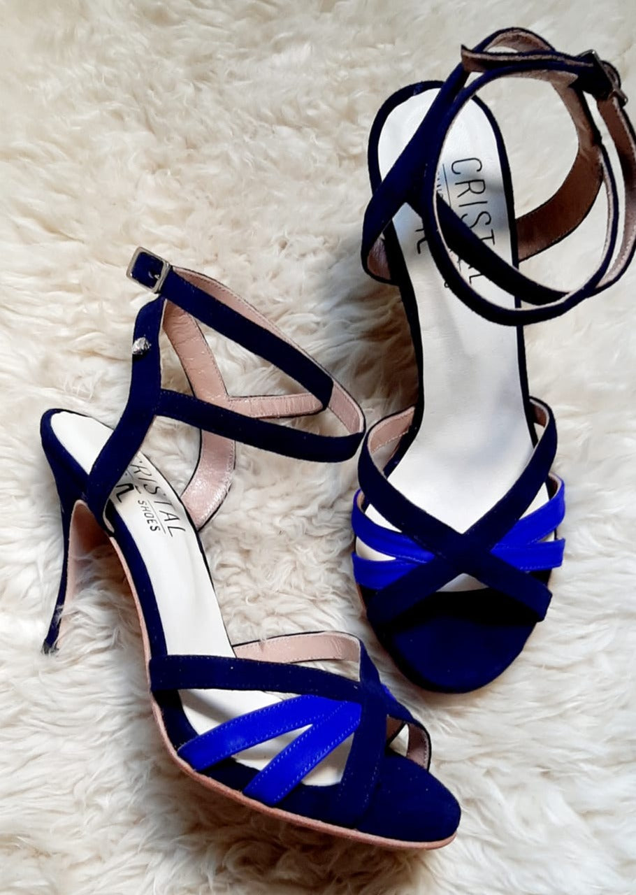 Diamante / Royal Blue-Cristal- Axis Tango - Best Tango Shoes