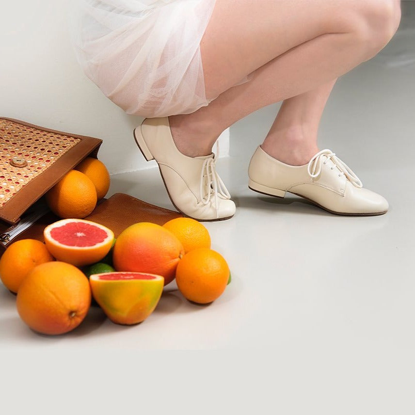 Derbies / Cream-Madame Pivot- Axis Tango - Best Tango Shoes
