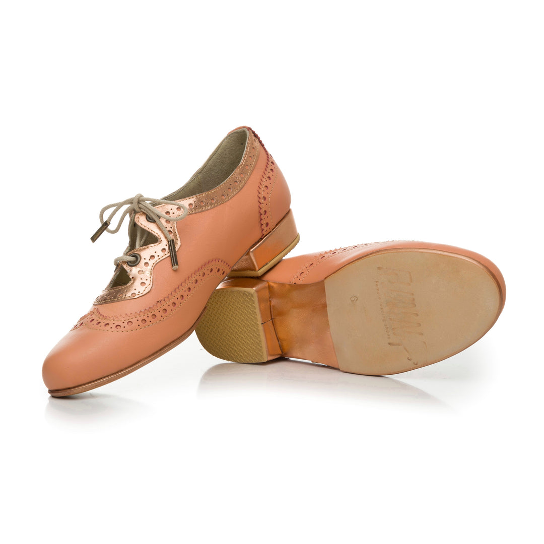 Oxford Open / Salmon & Gold-Fulana- Axis Tango - Best Tango Shoes