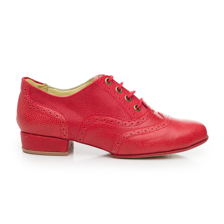 Oxford Curvy / Red Embossed Leather-Fulana- Axis Tango - Best Tango Shoes