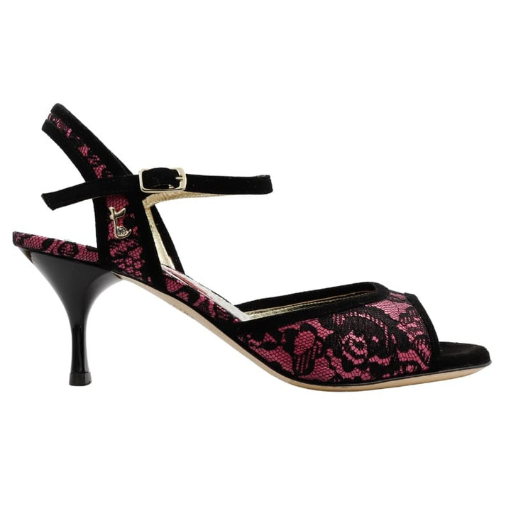 Enna / Black & Red Lace-Tangolera- Axis Tango - Best Tango Shoes