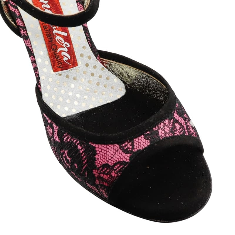 Enna / Black & Red Lace-Tangolera- Axis Tango - Best Tango Shoes