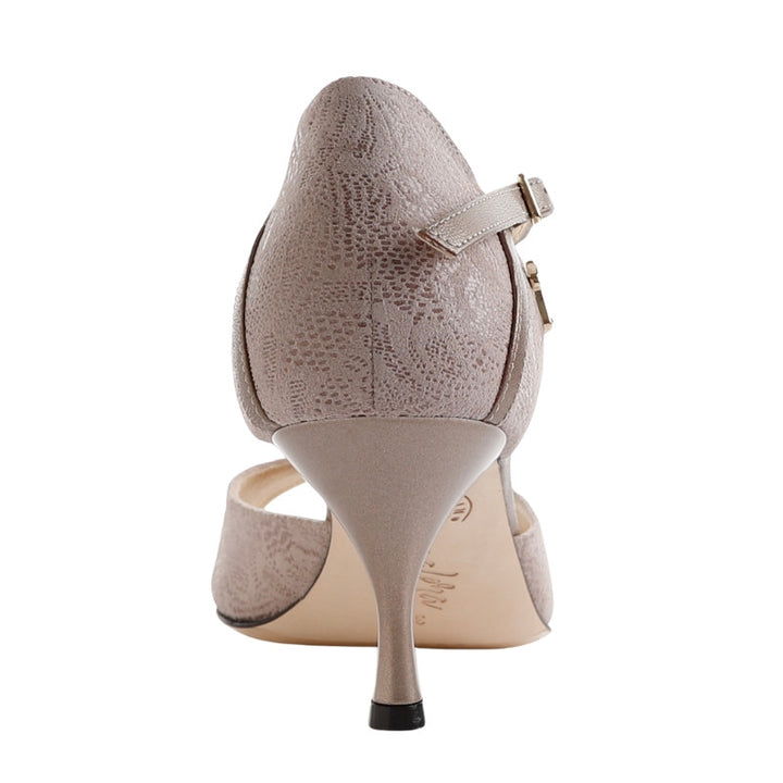 Siena B / Embossed Ecru Flowers-Tangolera- Axis Tango - Best Tango Shoes