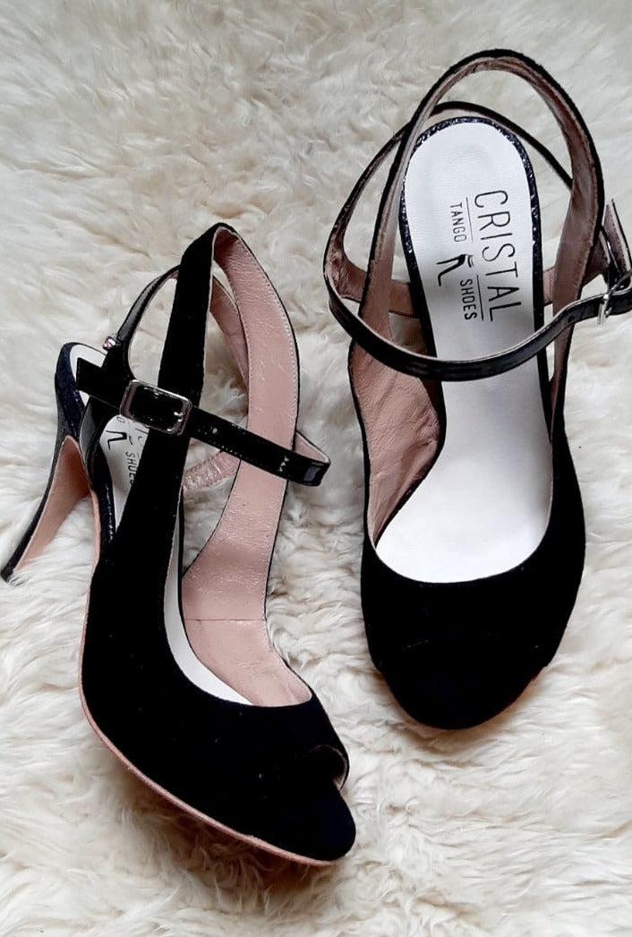 Amatista / Black Suede-Cristal- Axis Tango - Best Tango Shoes