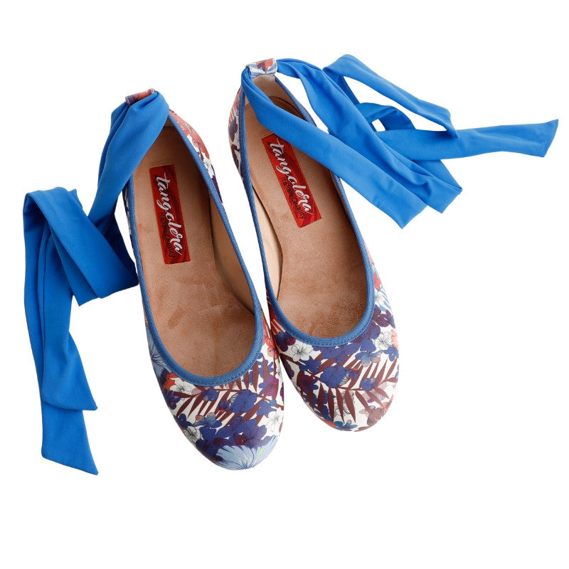 Ballerina - Blue Flowers-Tangolera- Axis Tango - Best Tango Shoes