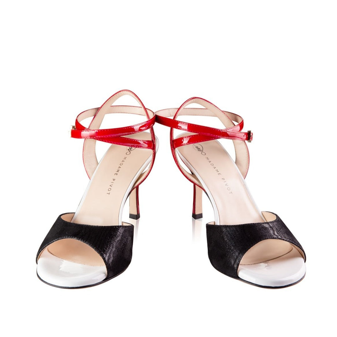 Cherie / Red, Black & White-Madame Pivot- Axis Tango - Best Tango Shoes