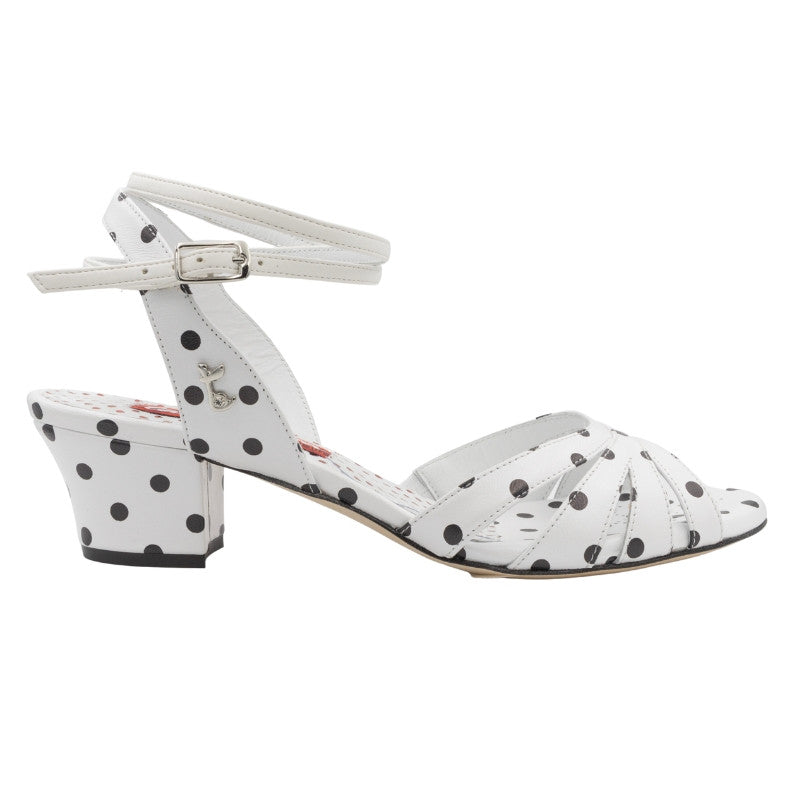 D32 / White Dots-Tangolera- Axis Tango - Best Tango Shoes