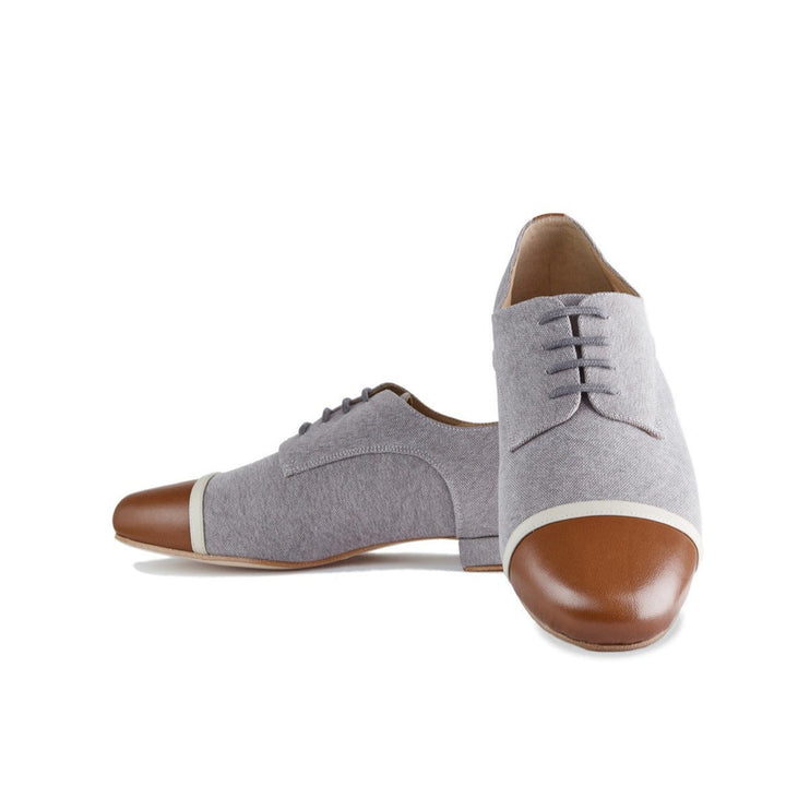 Danny / Dove Grey & Brown-Monsieur Pivot- Axis Tango - Best Tango Shoes