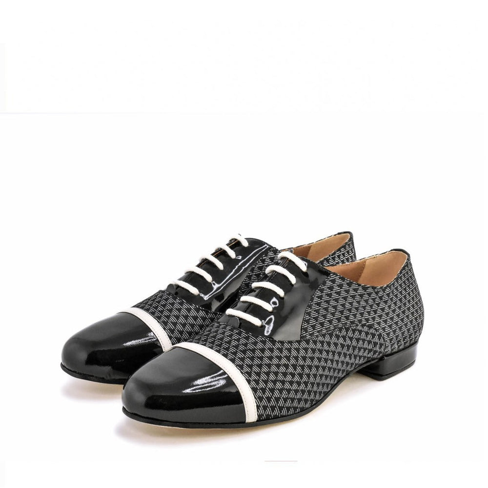Gatsby / Black And Silver-Monsieur Pivot- Axis Tango - Best Tango Shoes