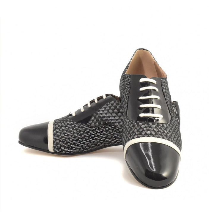 Gatsby / Black And Silver-Monsieur Pivot- Axis Tango - Best Tango Shoes