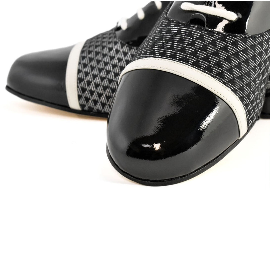 Gatsby / Black And Silver-Monsieur Pivot- Axis Tango - Best Tango Shoes