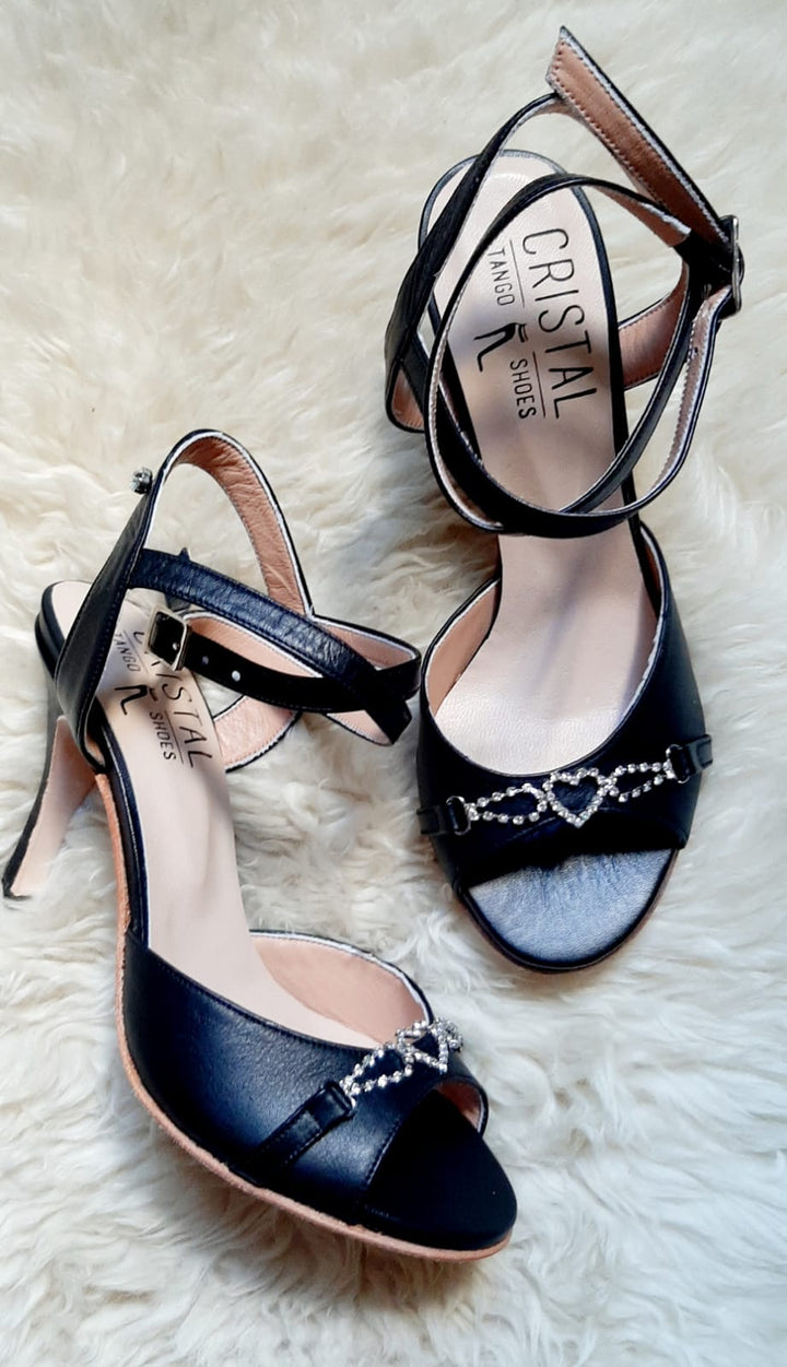 Regina / Black Hearts-Cristal- Axis Tango - Best Tango Shoes
