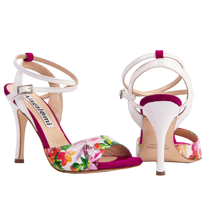 Maia - Fuchsia Flowers-Alagalomi- Axis Tango - Best Tango Shoes