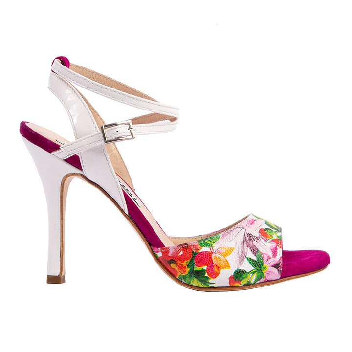 Maia - Fuchsia Flowers-Alagalomi- Axis Tango - Best Tango Shoes