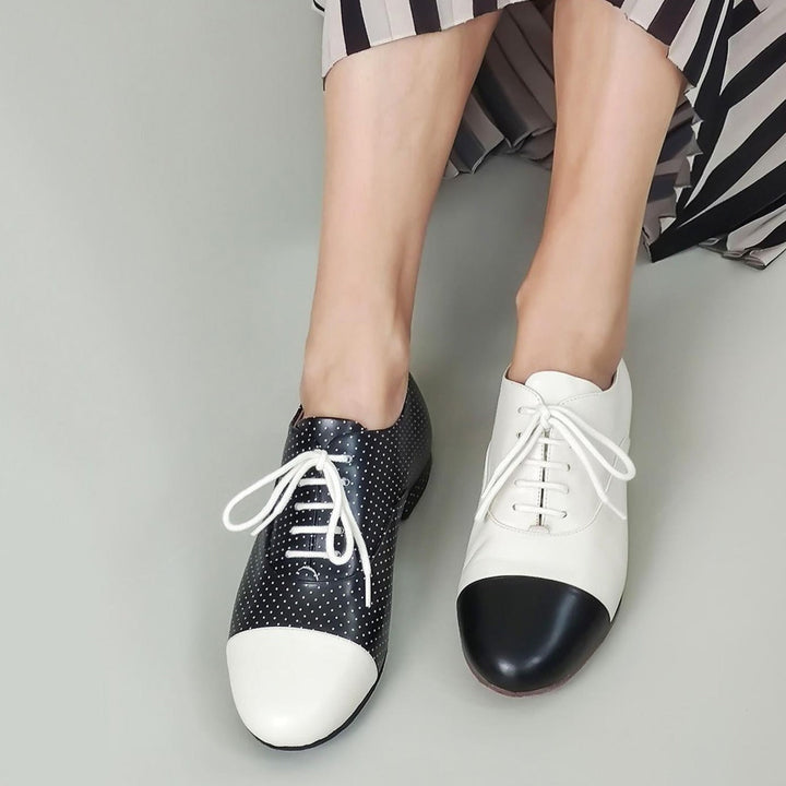 Francine - Cream & Black-Madame Pivot- Axis Tango - Best Tango Shoes