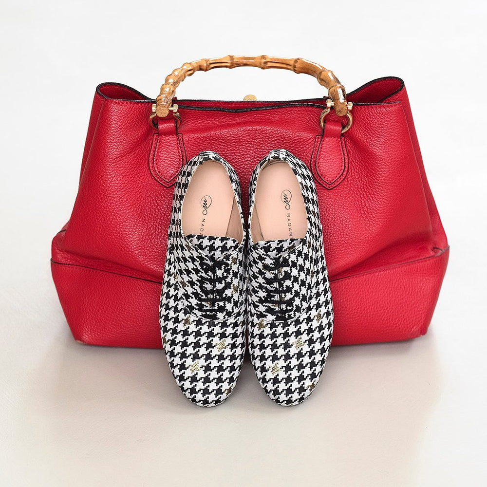 Francine - Black & White Houndstooth-Madame Pivot- Axis Tango - Best Tango Shoes