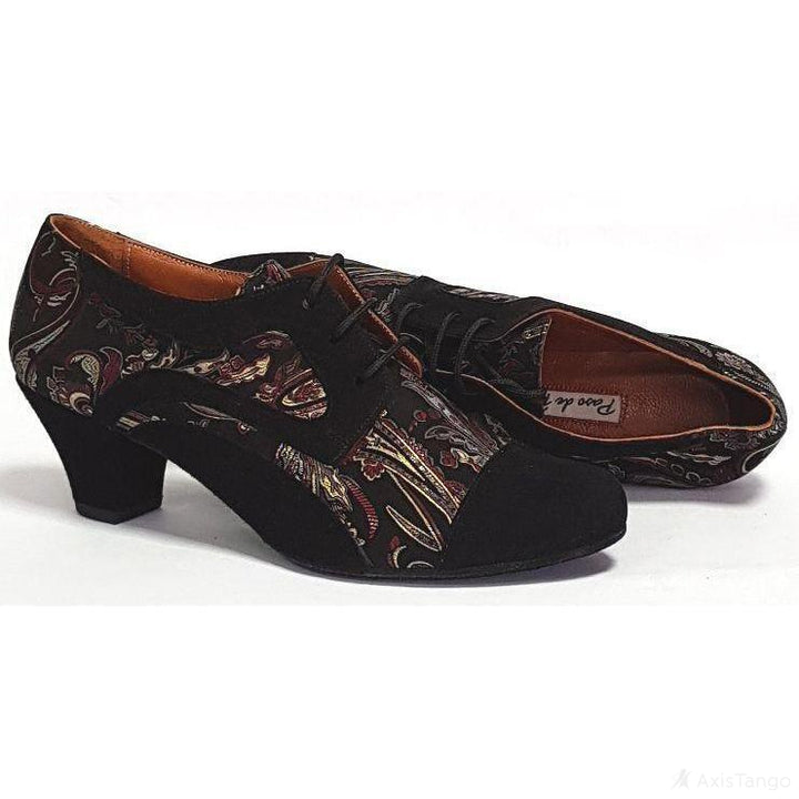 Frontera - Black Suede and Bronze Paisley 45 | Axis Tango - Best Tango Shoes
