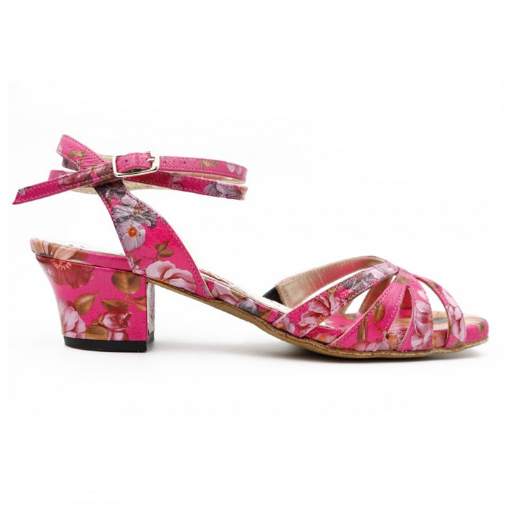 D32 - Fuchsia Flowers-Tangolera- Axis Tango - Best Tango Shoes