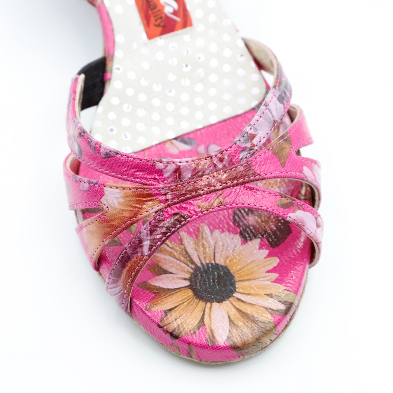 D32 - Fuchsia Flowers-Tangolera- Axis Tango - Best Tango Shoes