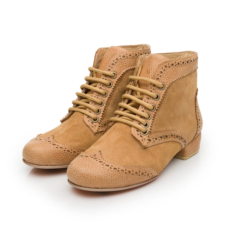 Beige Booties-Fulana- Axis Tango - Best Tango Shoes