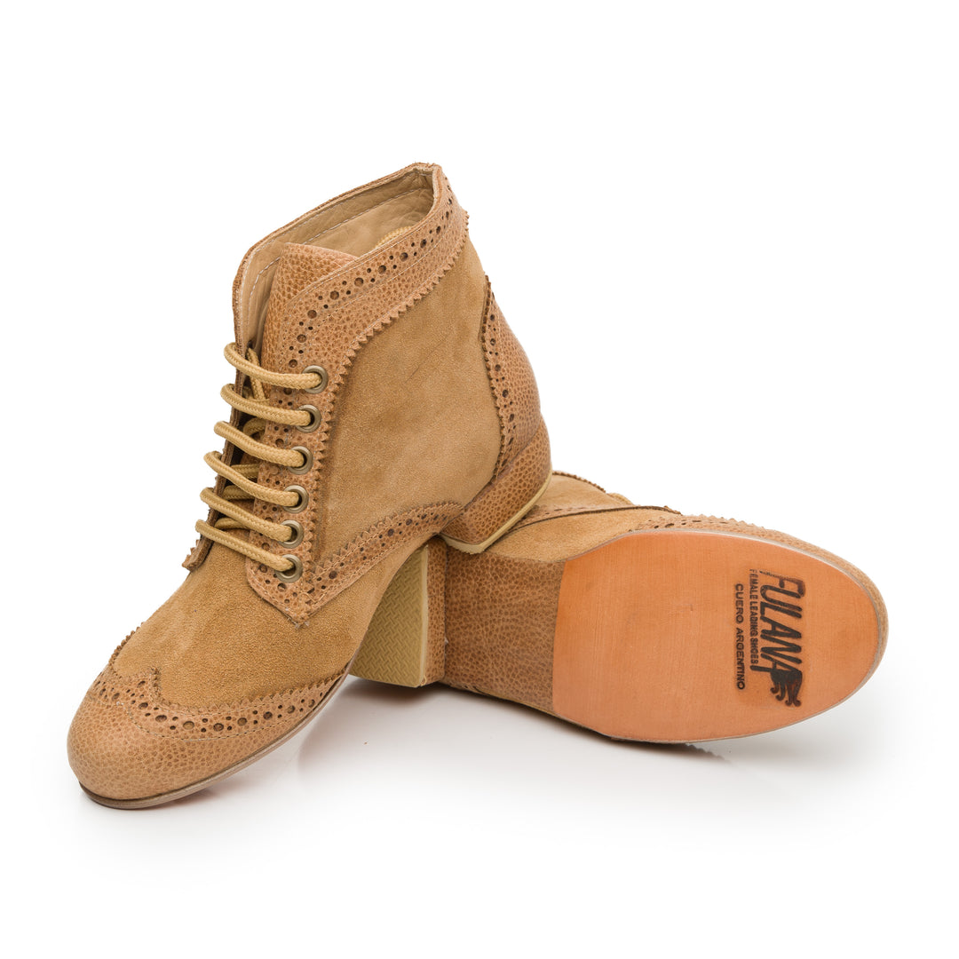 Beige Booties-Fulana- Axis Tango - Best Tango Shoes