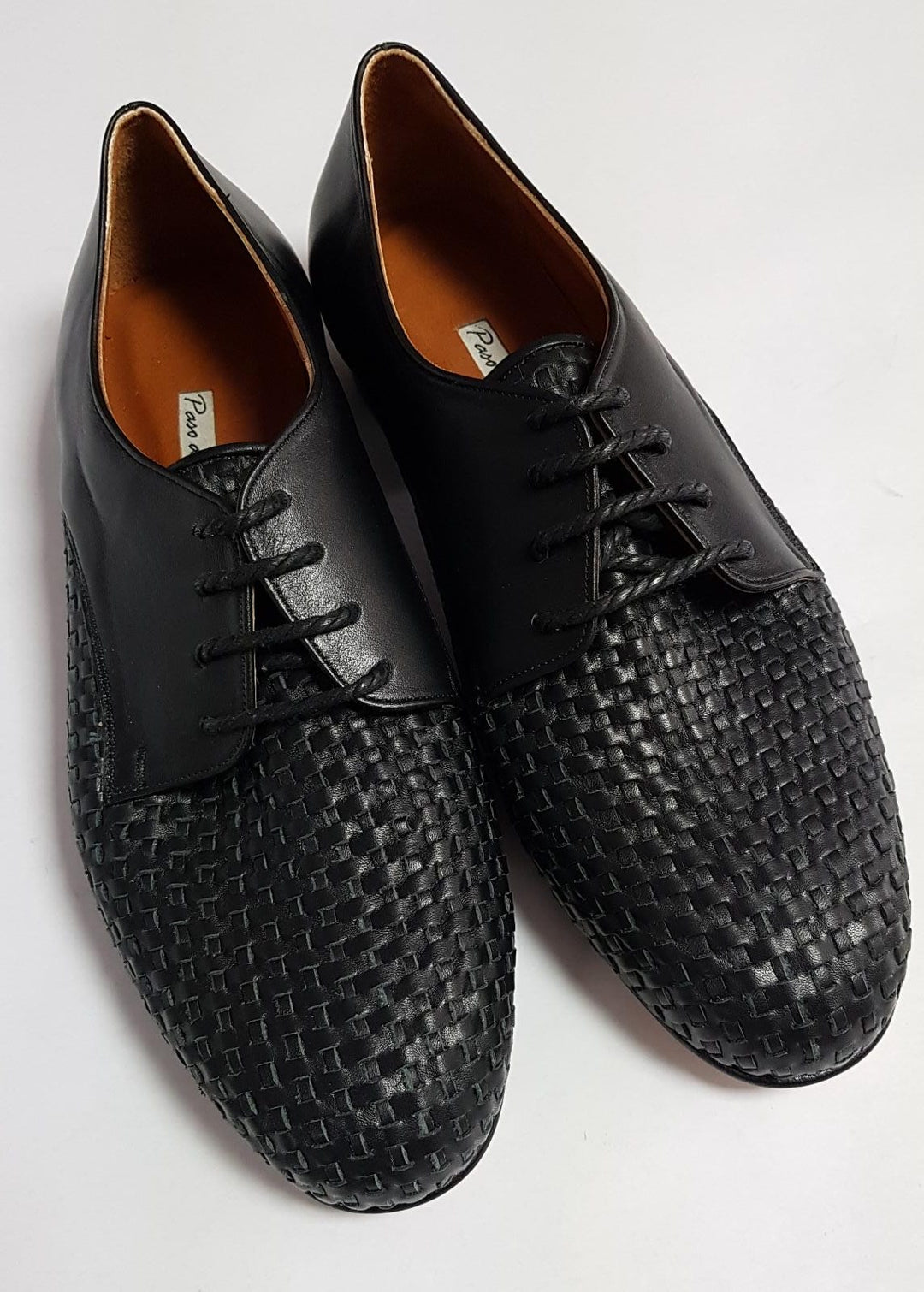 Troilo - Black Woven Leather-Paso de Fuego- Axis Tango - Best Tango Shoes