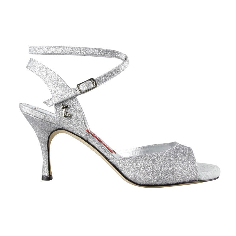 Isernia - Silver Microglitter 70, 90-Tangolera- Axis Tango - Best Tango Shoes