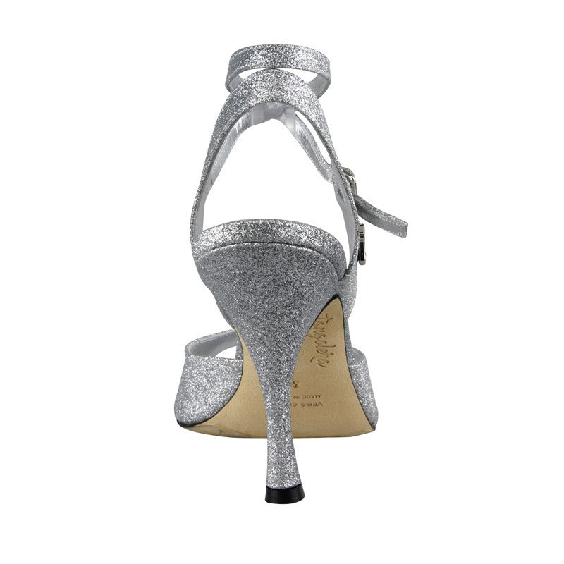 Isernia - Silver Microglitter (9cm) | Axis Tango - Best Tango Shoes