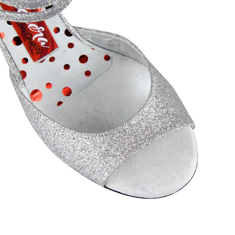 Isernia - Silver Microglitter (9cm) | Axis Tango - Best Tango Shoes