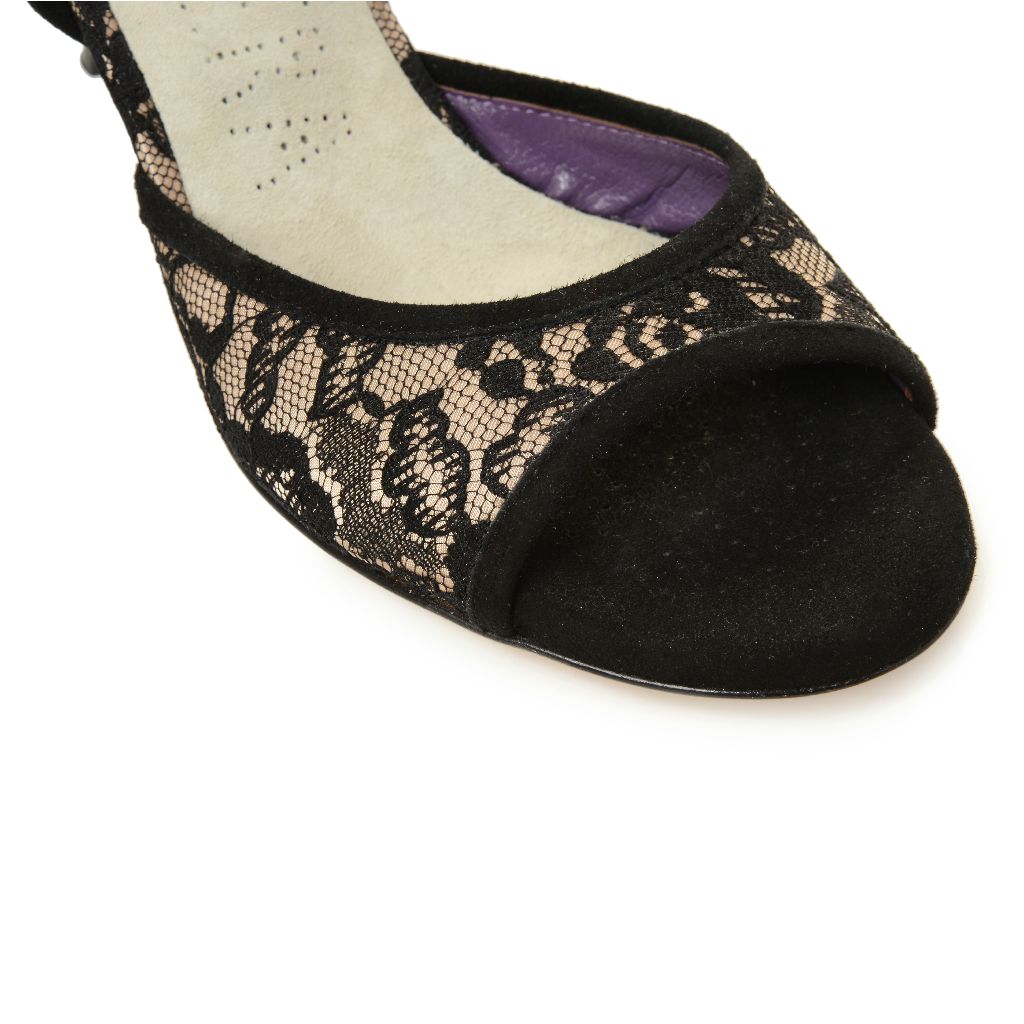 Enna - Black Lace and Suede 60 | Axis Tango - Best Tango Shoes