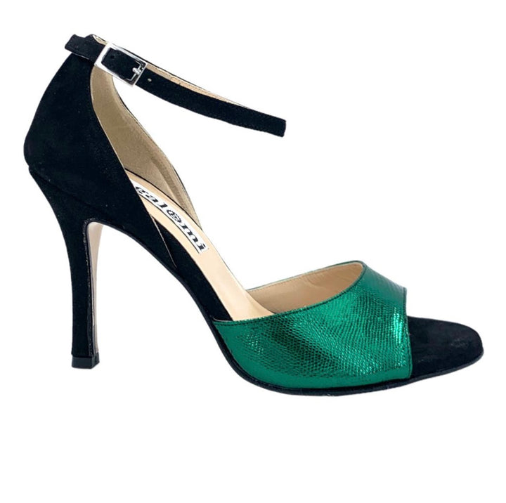 Penny - Black & Green-Alagalomi- Axis Tango - Best Tango Shoes