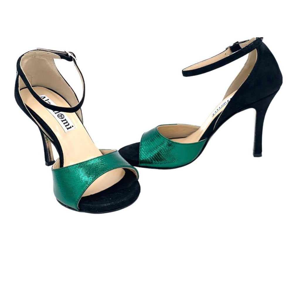Penny - Black & Green-Alagalomi- Axis Tango - Best Tango Shoes