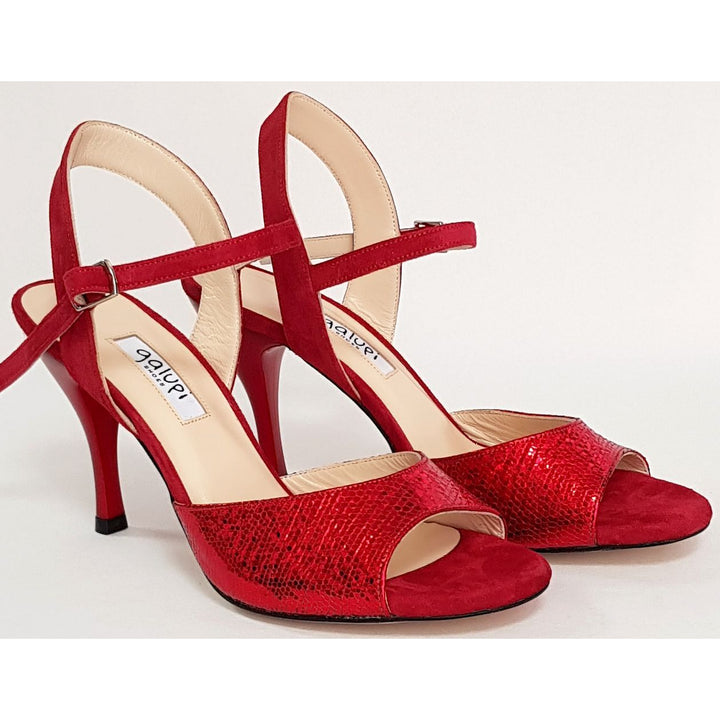Corrientes - Red Leather and Red Suede 50, 60, 70, 80-Galupi- Axis Tango - Best Tango Shoes