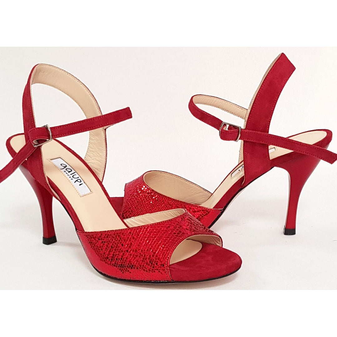 Corrientes - Red Leather and Red Suede 50, 60, 70, 80-Galupi- Axis Tango - Best Tango Shoes