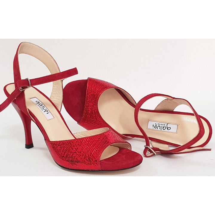 Corrientes - Red Leather and Red Suede 50, 60, 70, 80-Galupi- Axis Tango - Best Tango Shoes