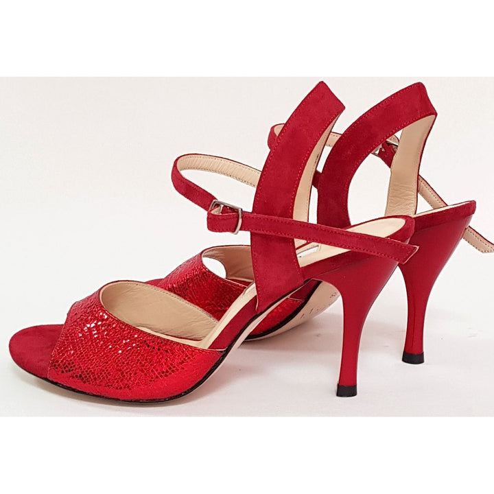 Corrientes - Red Leather and Red Suede 50, 60, 70, 80-Galupi- Axis Tango - Best Tango Shoes