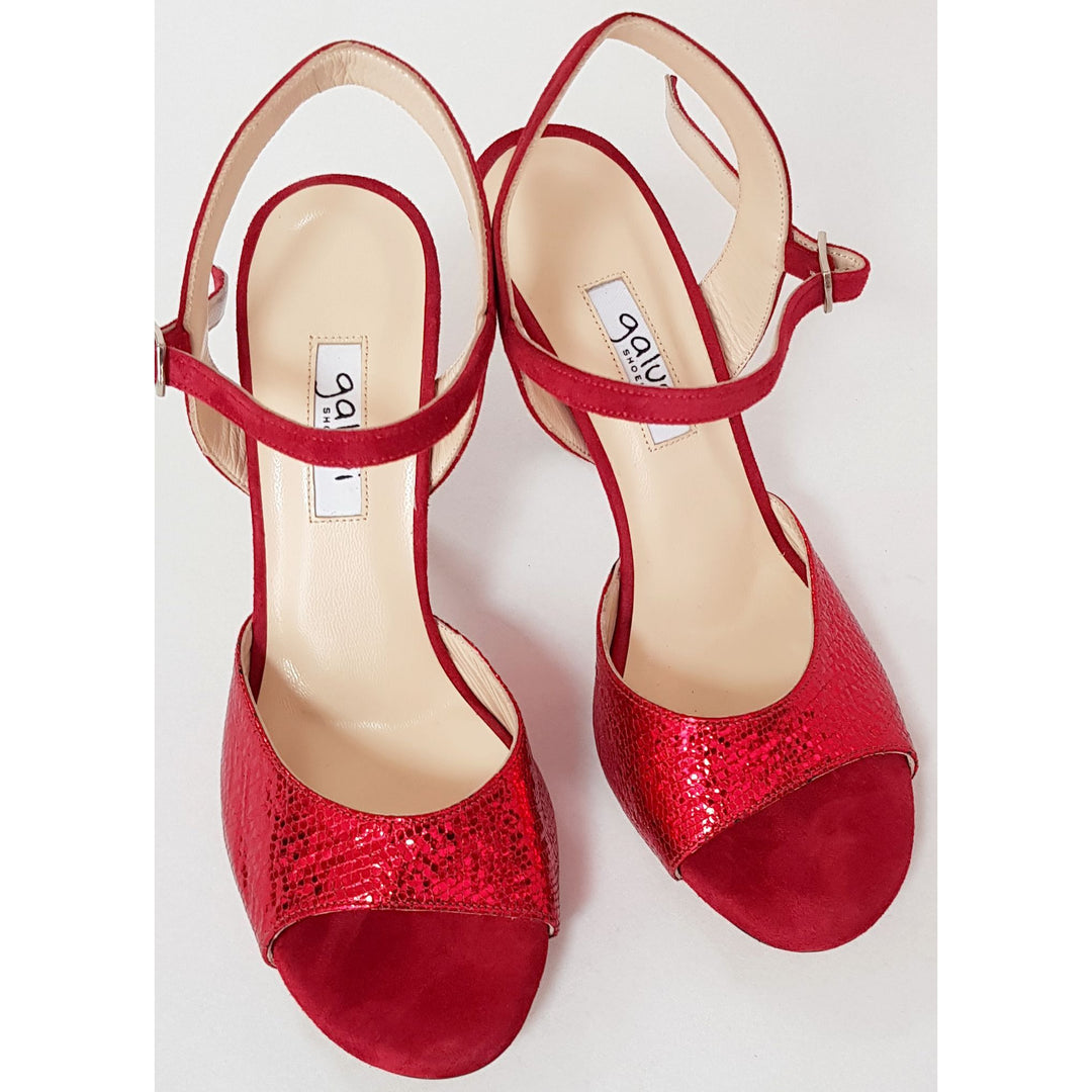 Corrientes - Red Leather and Red Suede 50, 60, 70, 80-Galupi- Axis Tango - Best Tango Shoes