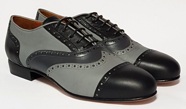 Canaro - Grey + Black Leather-Paso de Fuego- Axis Tango - Best Tango Shoes