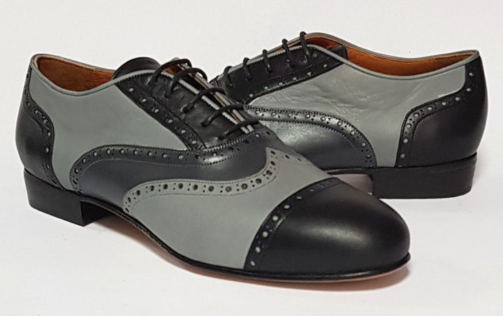 Canaro - Grey + Black Leather-Paso de Fuego- Axis Tango - Best Tango Shoes