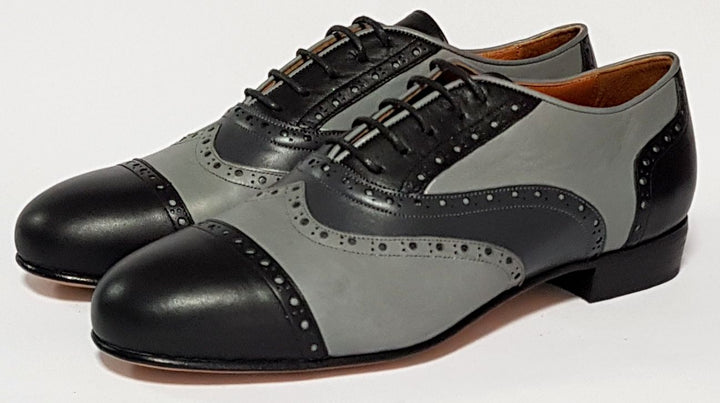 Canaro - Grey + Black Leather-Paso de Fuego- Axis Tango - Best Tango Shoes