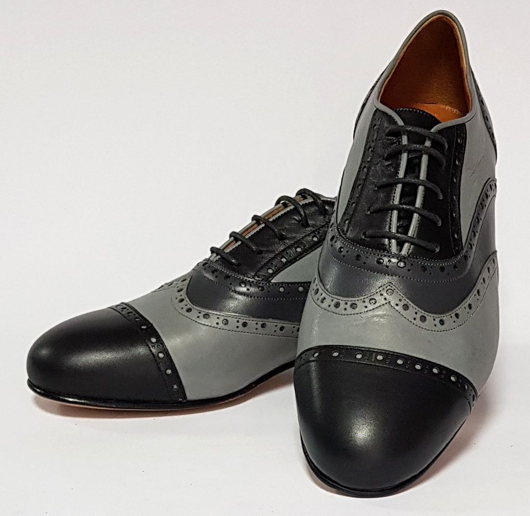 Canaro - Grey + Black Leather-Paso de Fuego- Axis Tango - Best Tango Shoes