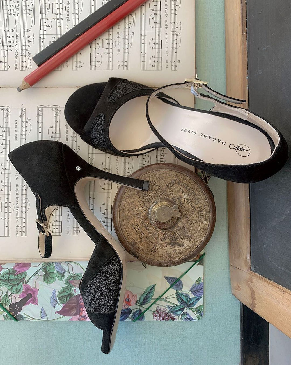 Trudy - Black Suede-Madame Pivot- Axis Tango - Best Tango Shoes