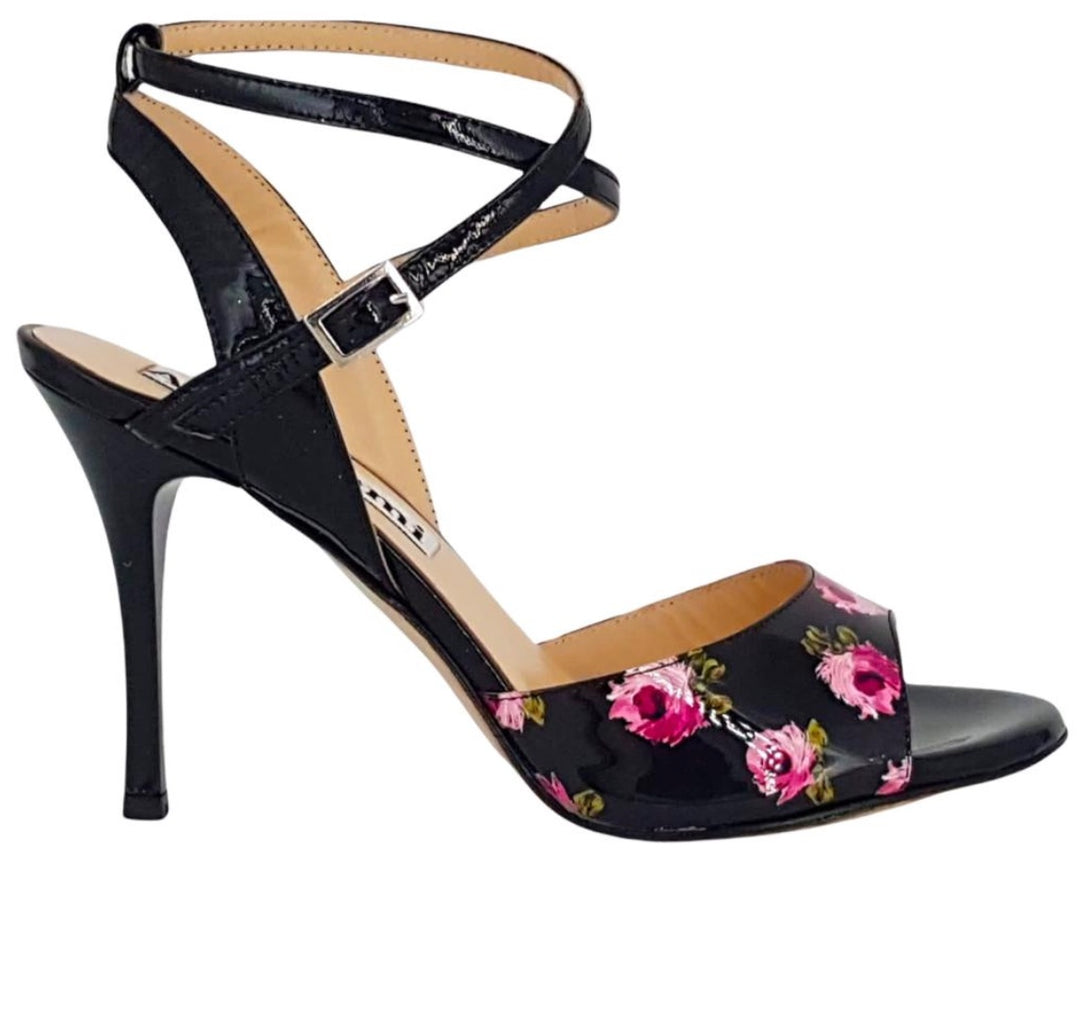Maia - Black Flowers-Alagalomi- Axis Tango - Best Tango Shoes