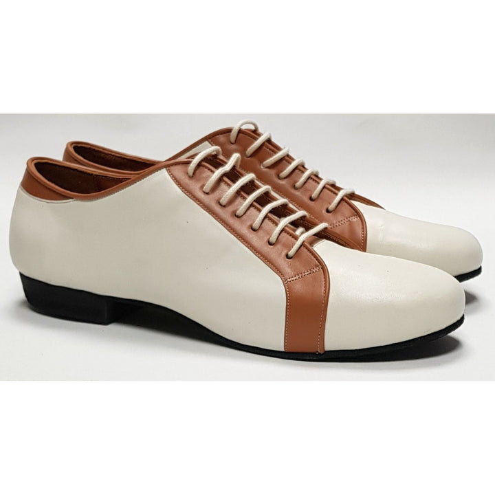 Firpo - Cream and Tan Leather-Paso de Fuego- Axis Tango - Best Tango Shoes