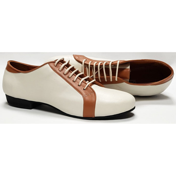 Firpo - Cream and Tan Leather-Paso de Fuego- Axis Tango - Best Tango Shoes