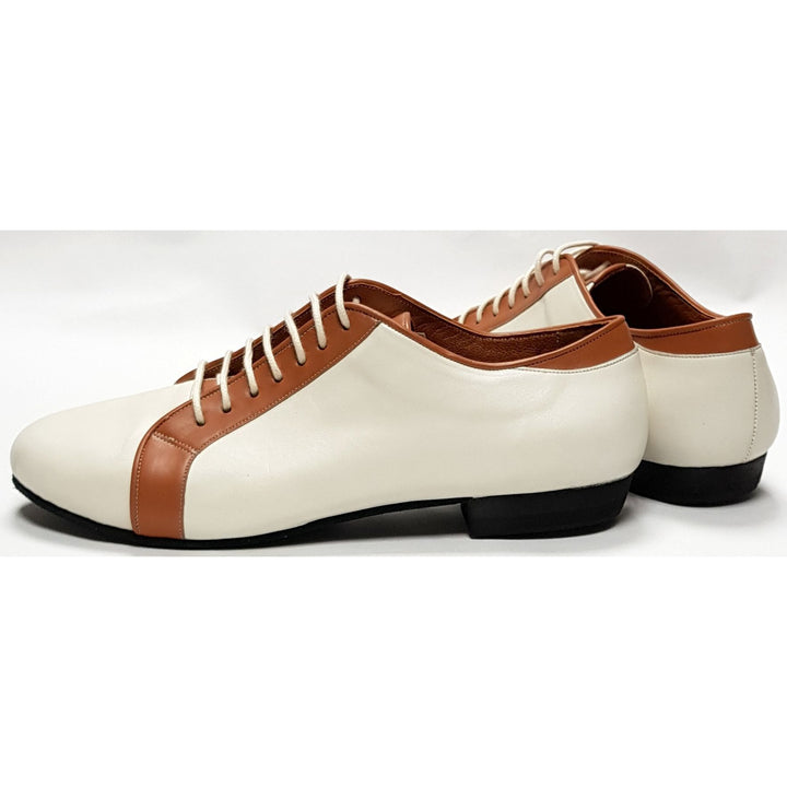 Firpo - Cream and Tan Leather-Paso de Fuego- Axis Tango - Best Tango Shoes
